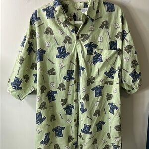 Vintage 90s BUGLE BOY Company Shirt Short‎ Sleeve Button Down Men's Size XL